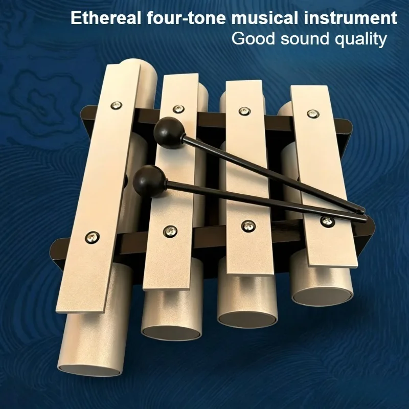 4 Tone Aluminum Alloy Xylophone Adult Beginner Sound Healing Bell Outdoor Meditation Bells Professional Percussion Instruments