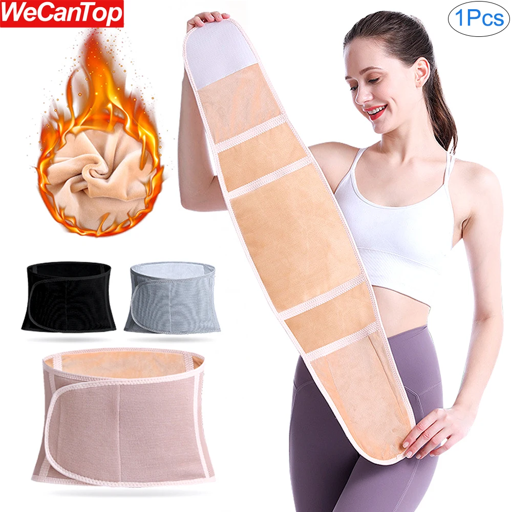 Ceinture de soutien lombaire thermique en peluche unisexe, protège-abdominaux confortables, bande ronde pour l'estomac, attelle dorsale, chauffe-taille, épais, hiver, 1 pièce