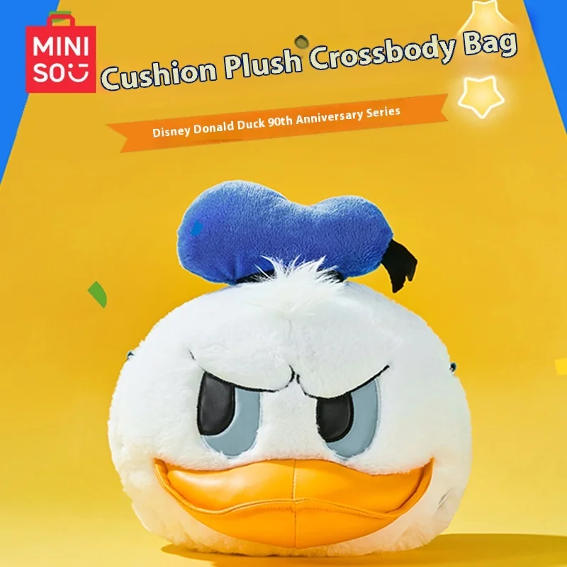 Disney Miniso Cartoon Plush Daisy Donald Duck Stuffed Toys Doll Shoulder Crossbody Bag Kindergarten Schoolbag Kids Birthday Gift