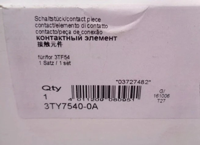 Brand New Original Main Contacts  3TY7540-0A  3TF54 Contactor Fast Delivery