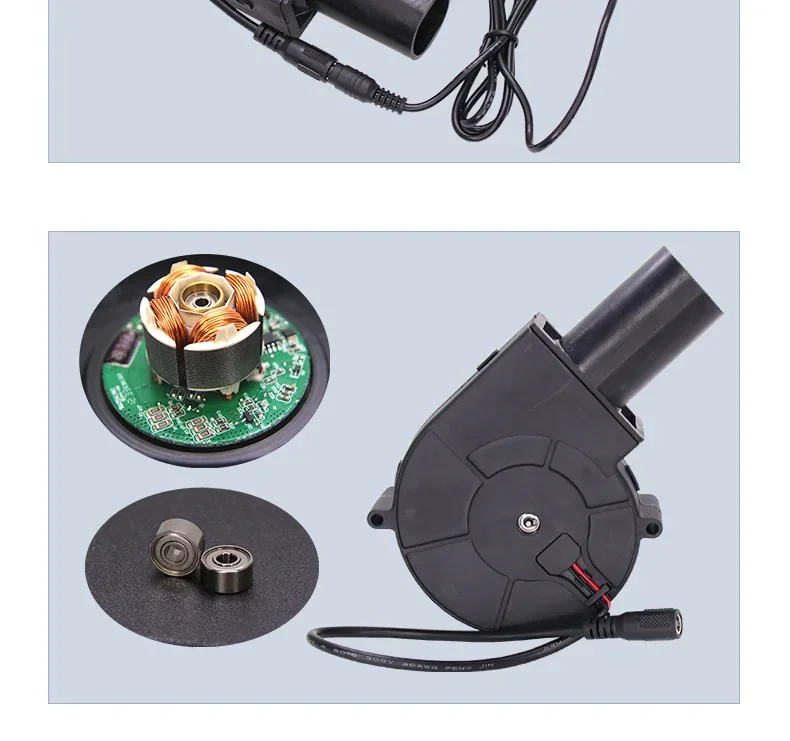BBQ Fan 9733 DC Power Variable Speed Controller Air Blower Cooler cooling Fan 75mm For Camping Cooking/Barbecue/Firewood/Waste