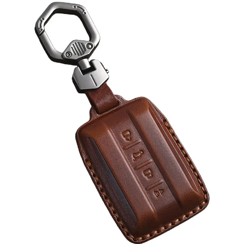 

Full Cover Key Protector for Tank 300 400 500 700 Hi4-T 2026 Soft Genuine Leather Key Fob Shell with Anti-lost Keychain