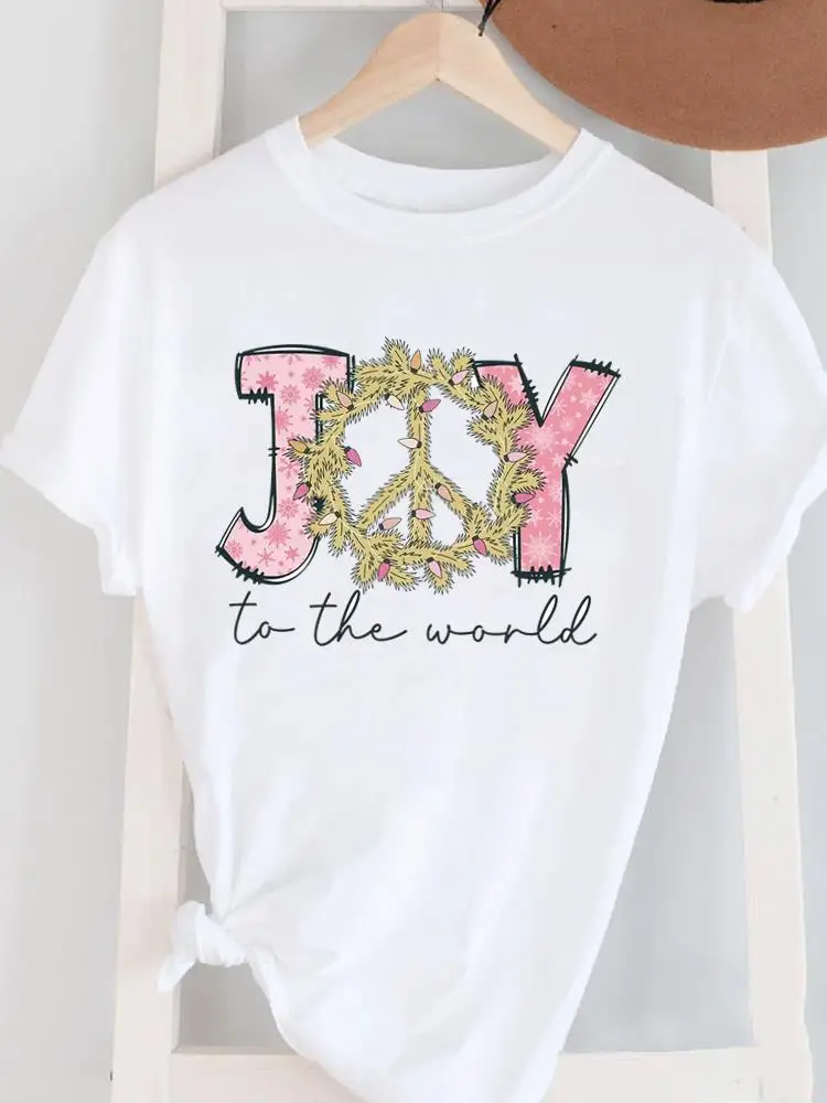 

Letter Style 90s Clothing Merry Christmas Fashion New Year Women Clothes T Top Graphic Tees Shirts Print Short Sleeve T-shirts