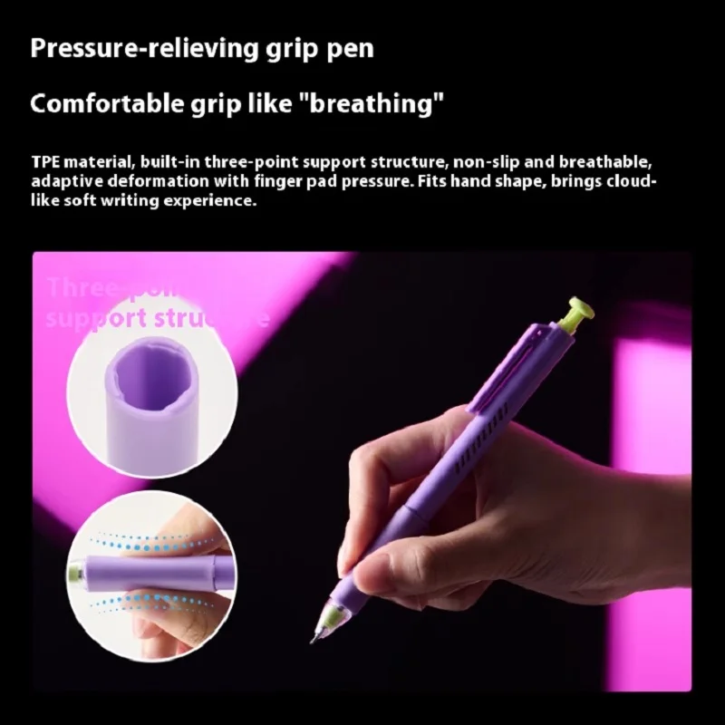 

Kaco ON Energy Gel Pen 0.5mm Black Ink Double Ball ST Tip Stable Writing Quick Dry Cyberpunk Mechanical Style Study Supplies