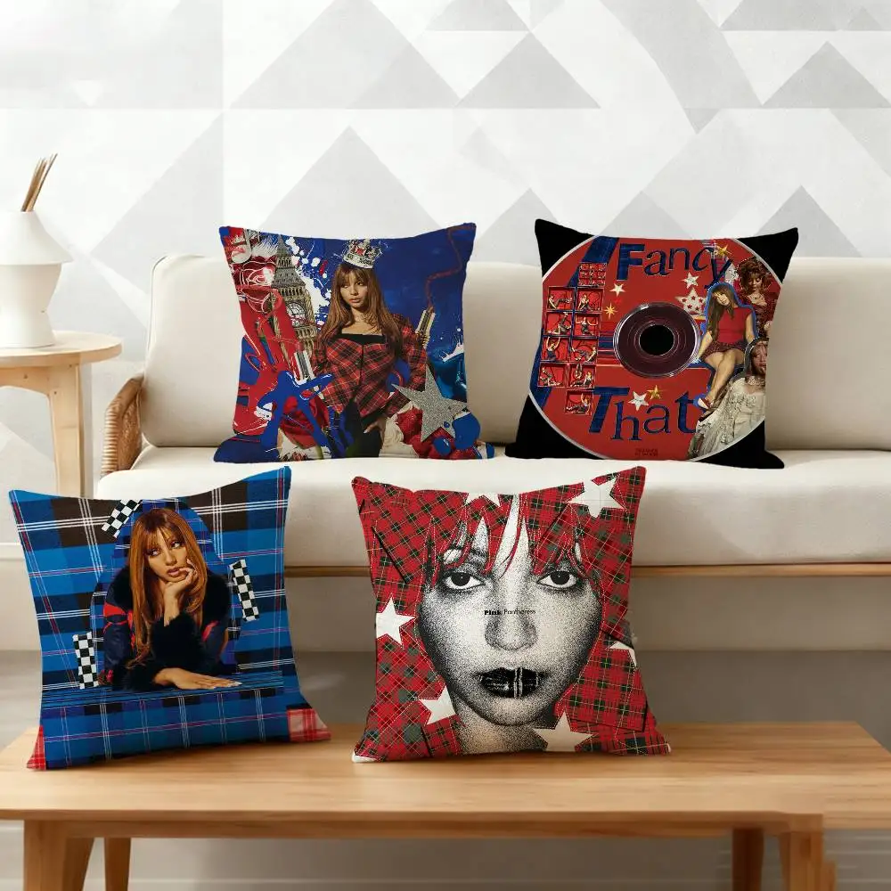 

Pop Singer Pink P-Pantheress Pillow Case Pattern Printed Pillowcase For Living Room Sofa Cushion Cover