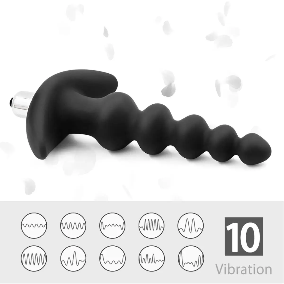 Vibrating Anal Beads Anal   Silicone  with 10 Vibration Modes Anal  Prostate Massager Waterproof Adult Sex Toy for Men, Women and Couples view 2