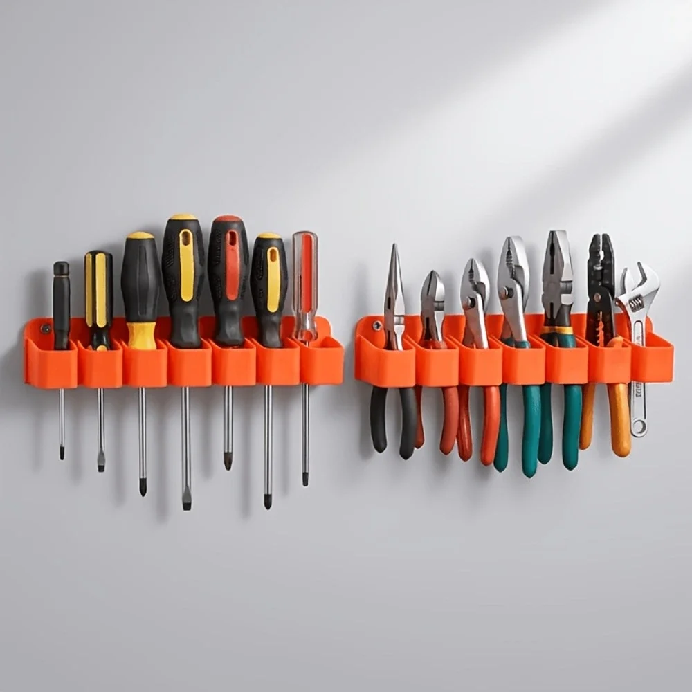 2Pcs Wall Mount Tool Storage Rack Garage Tool Space Saving Garage Workshop Organizer Holder For Screwdrivers Pliers