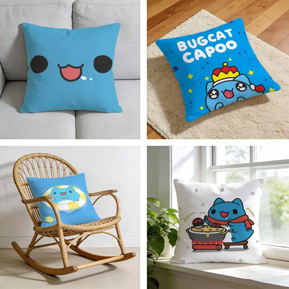 

Чехол для подушки Kwaii Anime B-Bugcat CapooS, короткий плюшевый чехол для подушки для кровати, дивана, автомобиля, можно стирать.