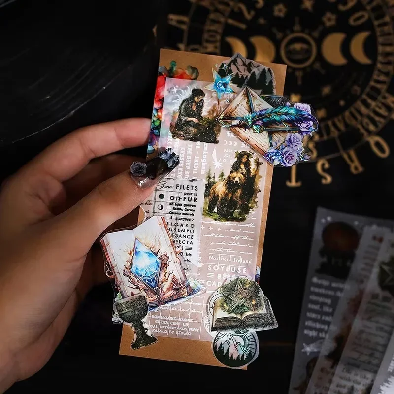 

30Pcs scroll series theme sulfuric acid paper handbook vintage decoration package material paper Scrapbook 151*63mm