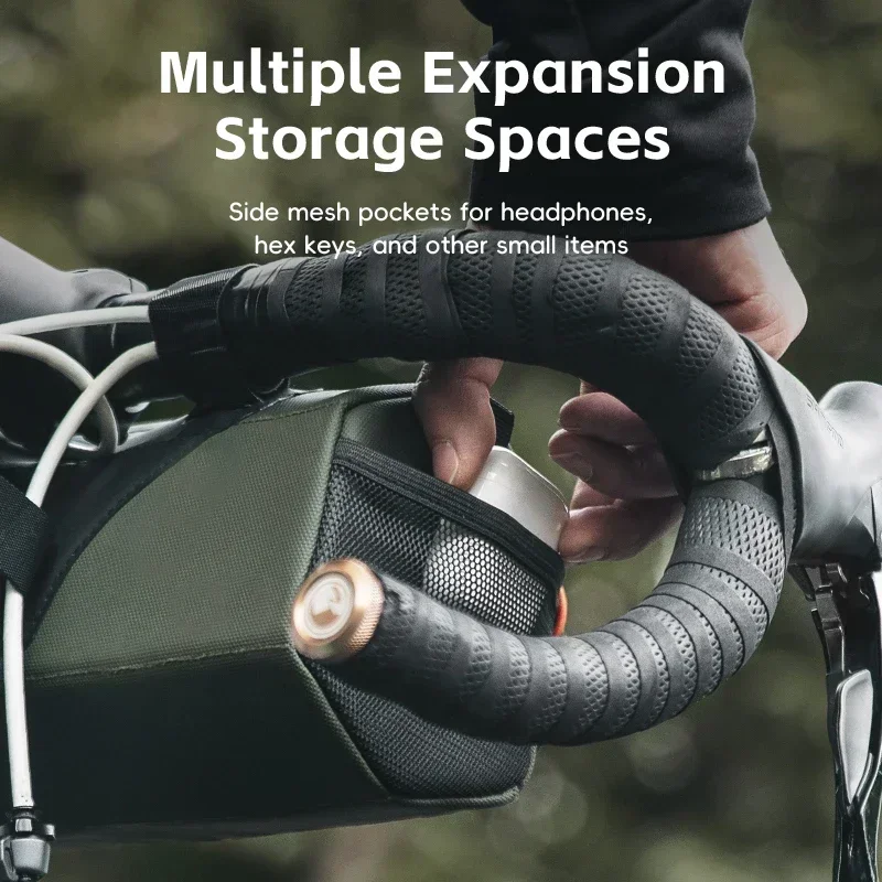 ROCKBROS Torba na kierownicę rowerową 2,2 l Wielofunkcyjna torba rowerowa Mtb na rower szosowy Regulowana torba na ramię Pakiet rowerowy 3D Design