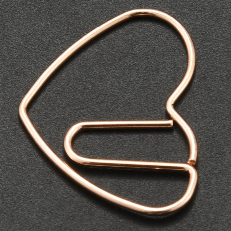 100 шт., зажимы для бумаги в форме сердца