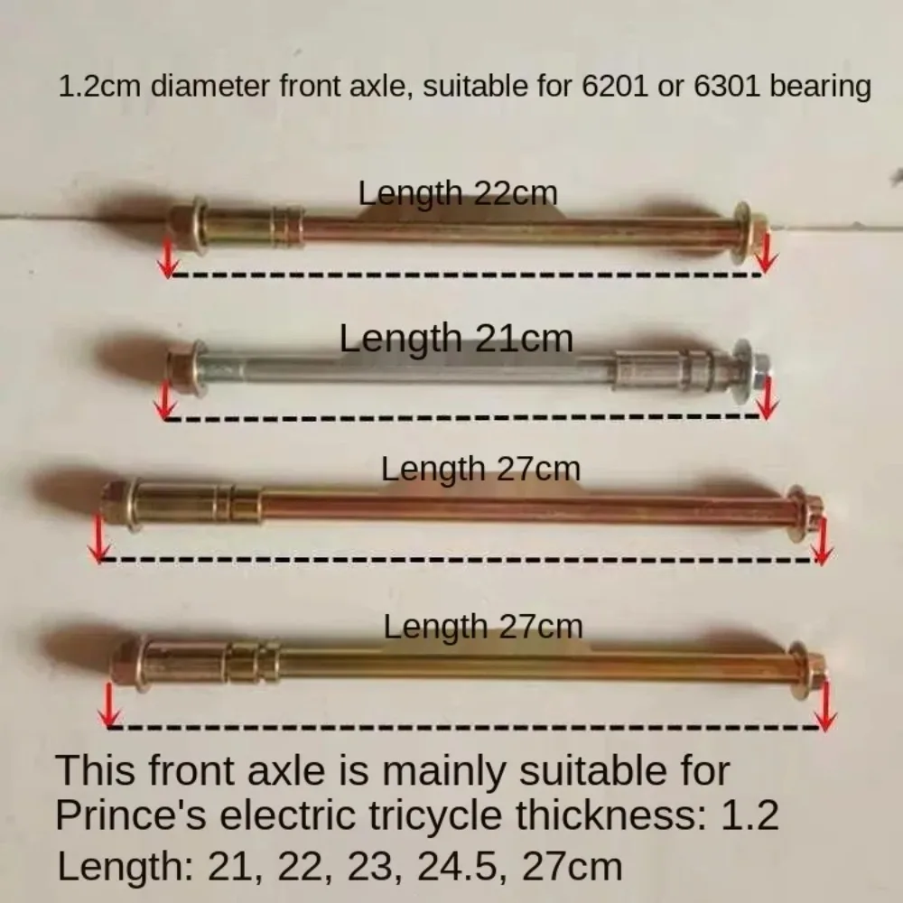 

1pcs for 10/12/15mm for Electric Tricycle Front Wheel Front Axle Prince's Electric Car Front Wheel Special Axle