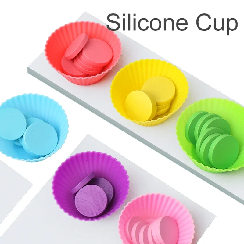 Giocattoli educativi in legno per bambini Gioco da tavolo Puzzle Giocattoli Montessori Ordinamento dei colori Carte abbinate Regali precoci per bambini