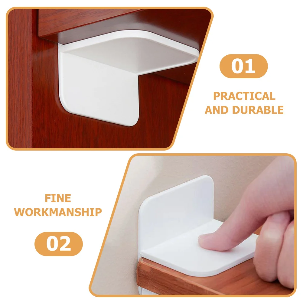 

6Pcs Adhesive Shelf Brackets Punch-Free Support Pegs for Furniture Cupboards Wooden Glass Layer Boards