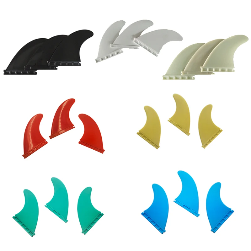 

Medium Surfboard Fins Single Tabs Base Nylon G5 Tri Fins Set Surf Fin High Porformance Plastic Surfing Fin