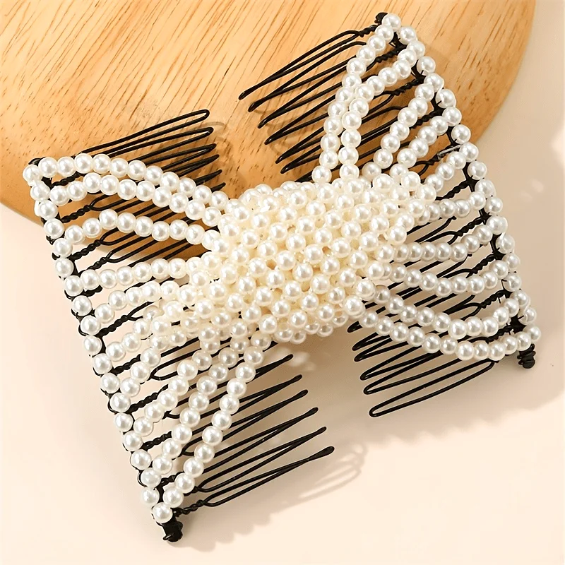 

1 piece, new back head styling tool, elegant and fashionable multi-style magic hair comb, woven beaded hair accessories