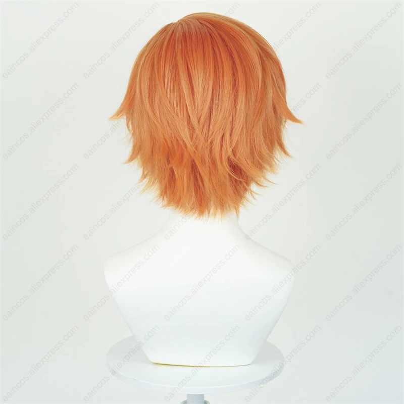 Anime Akito Shinonome Cosplay Wig 30cm Orange Short Wigs Heat Resistant Synthetic Hair