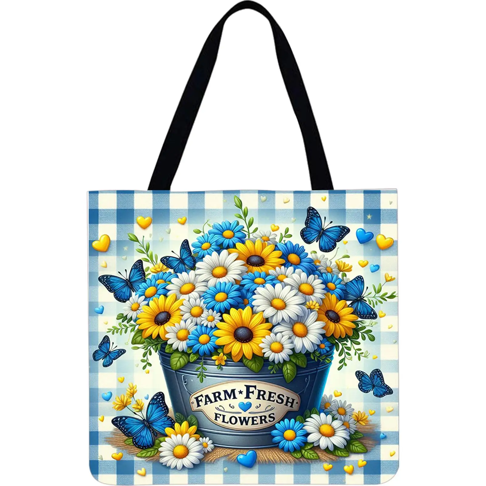 

4 шт., льняная большая сумка с цветами, большая вместительная женская сумка на плечо для покупок