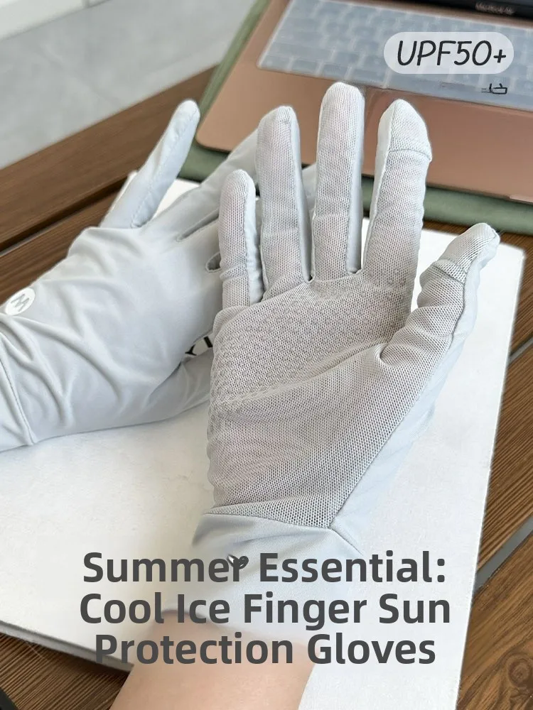 Lagur UV Protection Sunscreen Gloves for Women Touch Screen Compatible Summer Driving Outdoor Cycling Fingerless Gloves