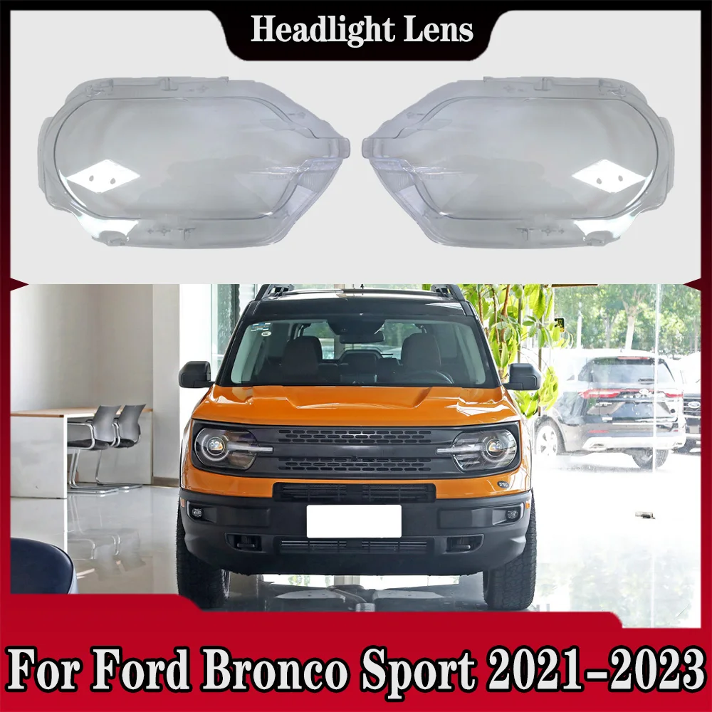 

For Ford Bronco Sport 2021 2022 2023 Car Front Headlight Cover Transparent Lampshade Plexiglass Replace Original Lens Shell