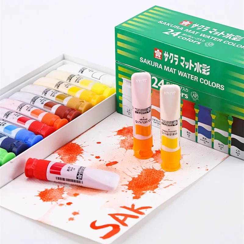 

18/24 Color 12ml Transparent Watercolor Pigment Set Beginners Sketching Hand-drawn Cartoon Illustration Design Art Supplies