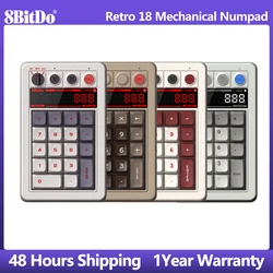 8BitDo Retro 18 Mechanical Numpad,Calculator Mode18 Keys Bluetooth/2.4G/Wired Numpad Game Accessories for Windows and Android