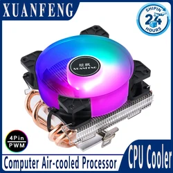 XUANFENG 2/4 Heat Pipe Cooling 90mm 4pin/PWM CPU Fan Air-cooled Cooler Compatible LGA2011 2066 x79 x99 115x 1200 1700 i3 i5 AM4