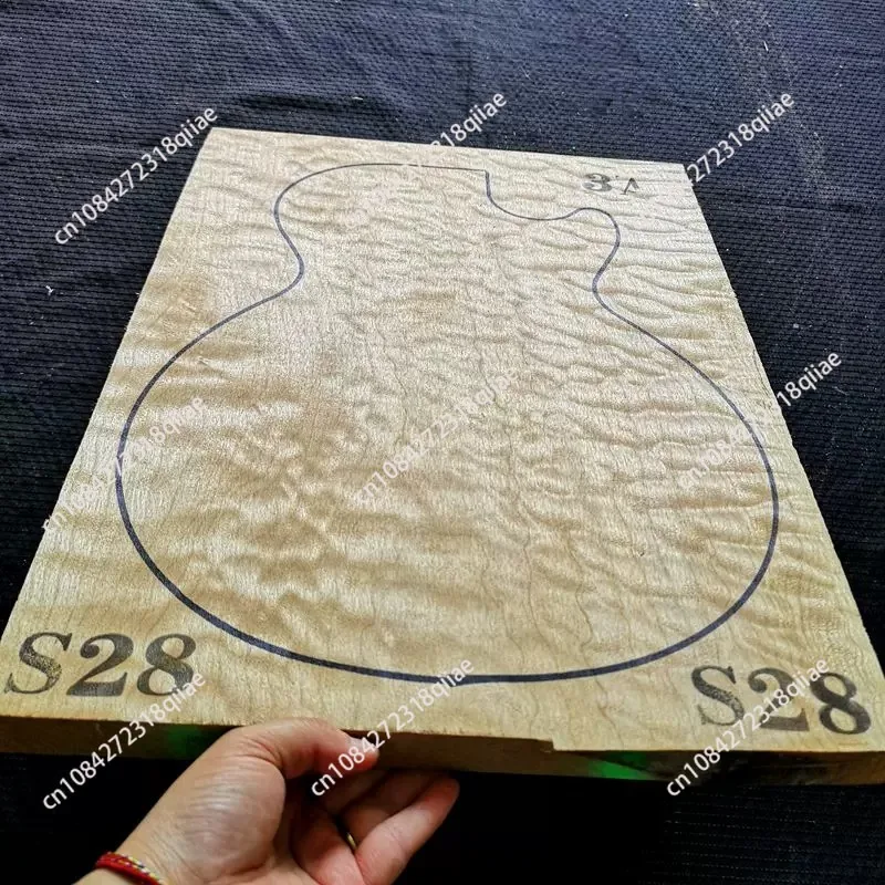 Solid maple electric guitar body, water ripple texture, 50038025mm, guitar making raw wood material