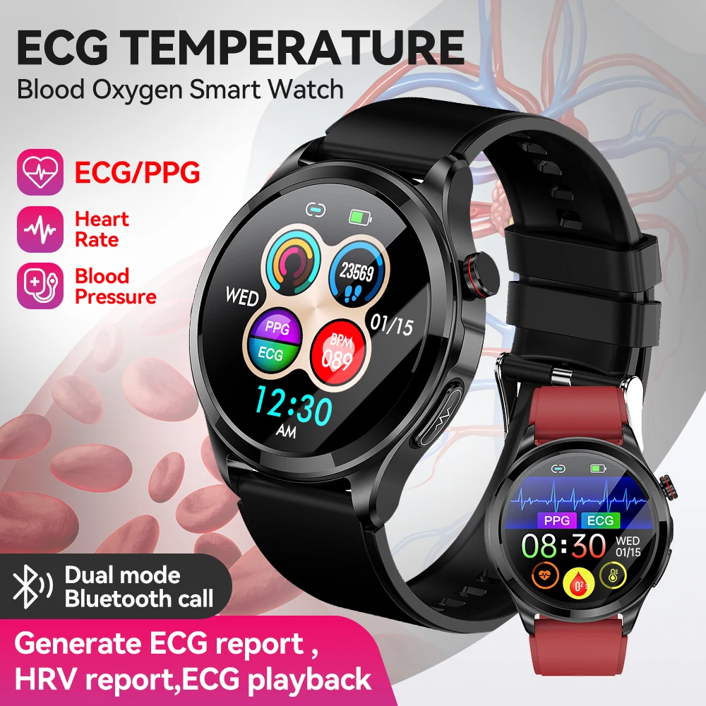 Reloj inteligente para HUAWEI ECG PPG ácido úrico BP monitoreo del ritmo cardíaco reloj Bluetooth podómetro deportivo pulsera inteligente inalámbrica