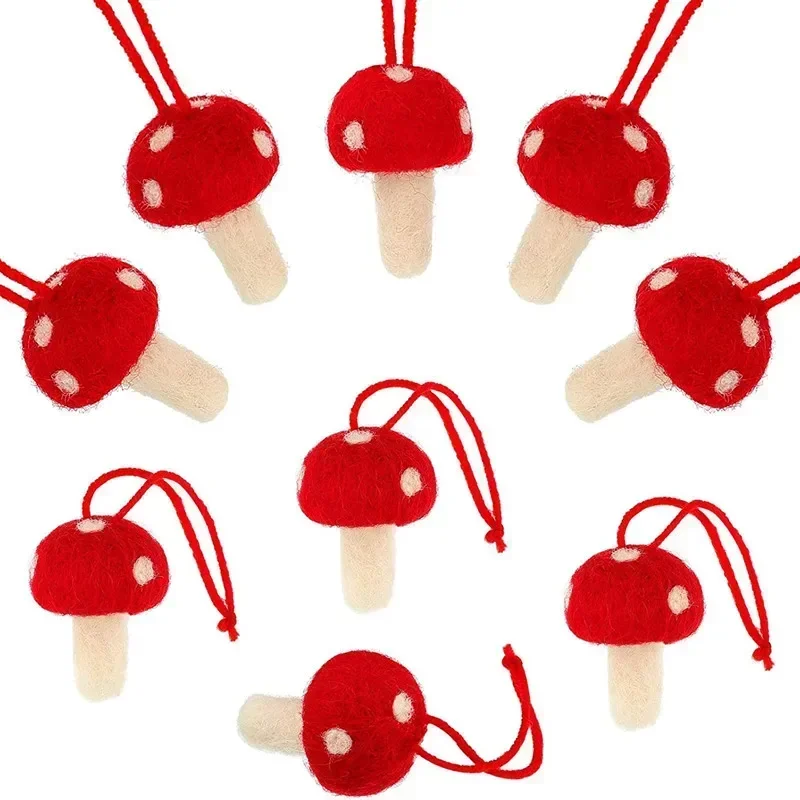 1/3/5/10/20pcs natale feltro fungo feltro di lana ciondolo festa fatta a mano albero di natale decorazione accessori Guinaldas Navidad