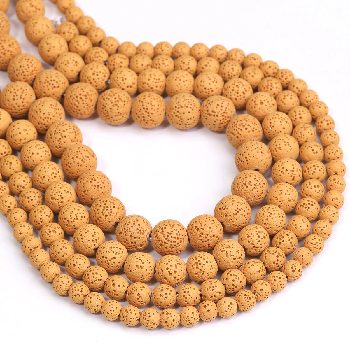 

Yellow Lava Stone Beads Black Round Rock Lava Loose Beads 6mm-12mm for DIY Necklace Bracelet Jewelry Making Piedra de lava