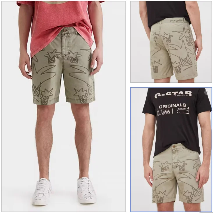 The new Spanish printed men's cotton casual shorts are comfortable and breathable