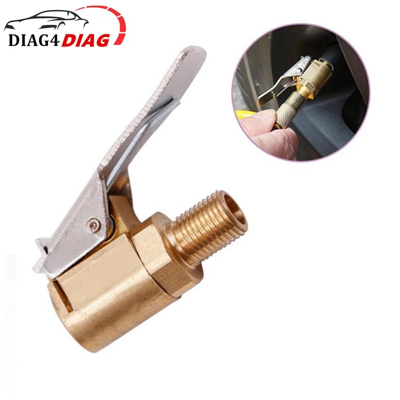 Car Tire Air Chuck Inflator Pump Valve Connector Clip-on Adapter Brass 8mm 6mm Tyre Wheel Connector