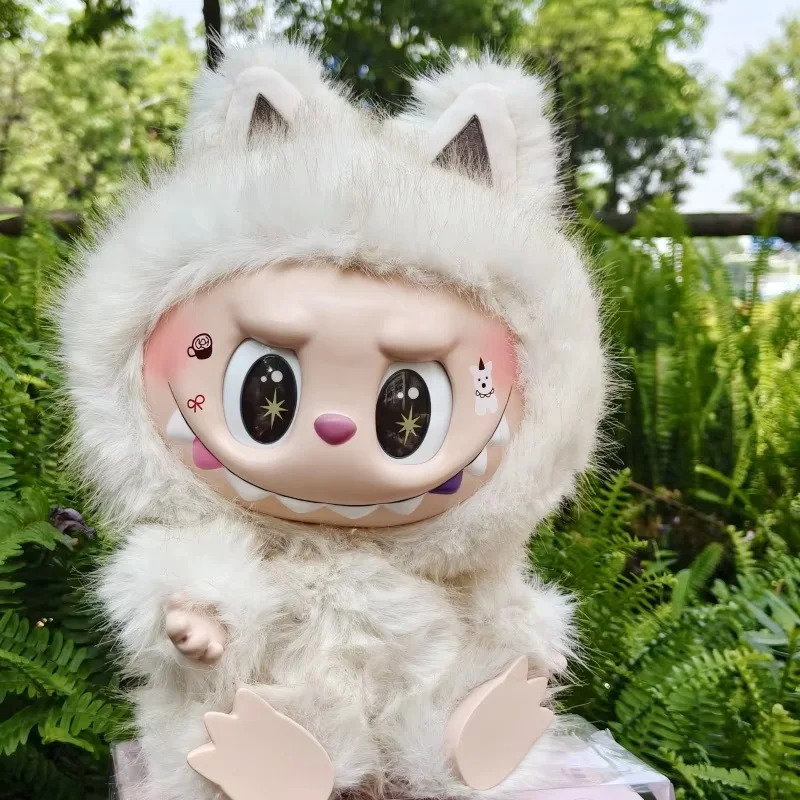 

Zimomo 38cm The Monster Labubu White Cat Zimomo Angel Change Series Vinyl Doll Blind Box Creative Model Toy Unique Birthday Gift