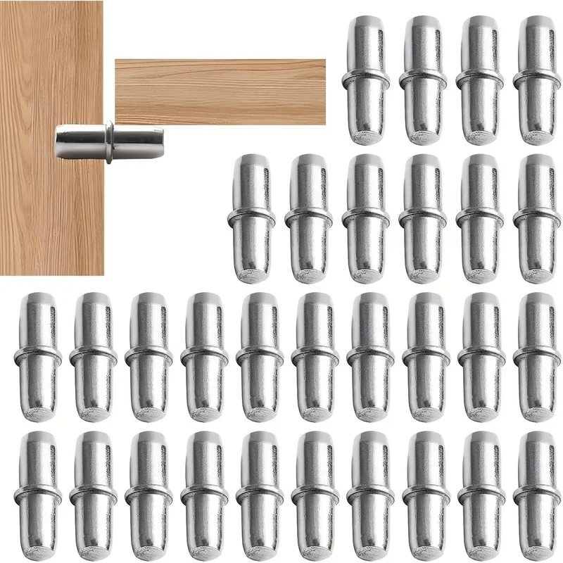 34 pcs Shelf Support Pins, Iron Metal Material and Compact Peg Design, ideal for Wardrobe Shelf Support