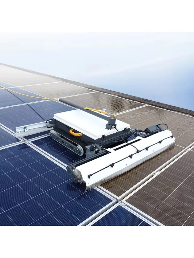 Hot Sale Crawler Solar Panel Cleaning Robot, Wireless Remote Control, Wet Dry Dual Use High Efficiency PV Cleaning Equipment