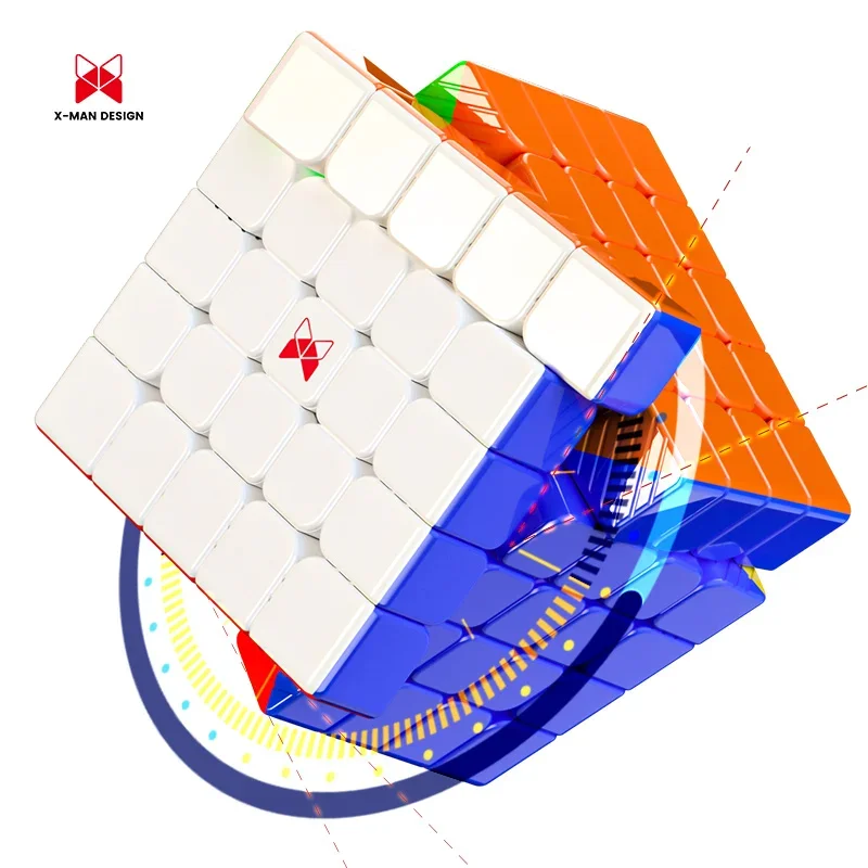 QiYi XMD Hong-Cube Magique Magnétique de Vitesse pour Enfant, Jouet Fidget Professionnel de 14 à 5 m, Puzzle de 5x5x5