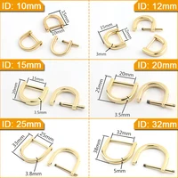 2pcs Metal Detachable D Ring Open Screw Dee Buckle Shackle Clasp for Leather Craft Bag Strap Belt Buckle Handle Shoulder Webbing 2