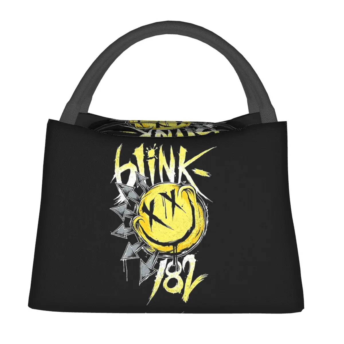 Blink 182 Punk Smile Lunch Bags Insulated Bento Box Leakproof Lunch Tote Picnic Bags Cooler Thermal Bag for Woman Children Work