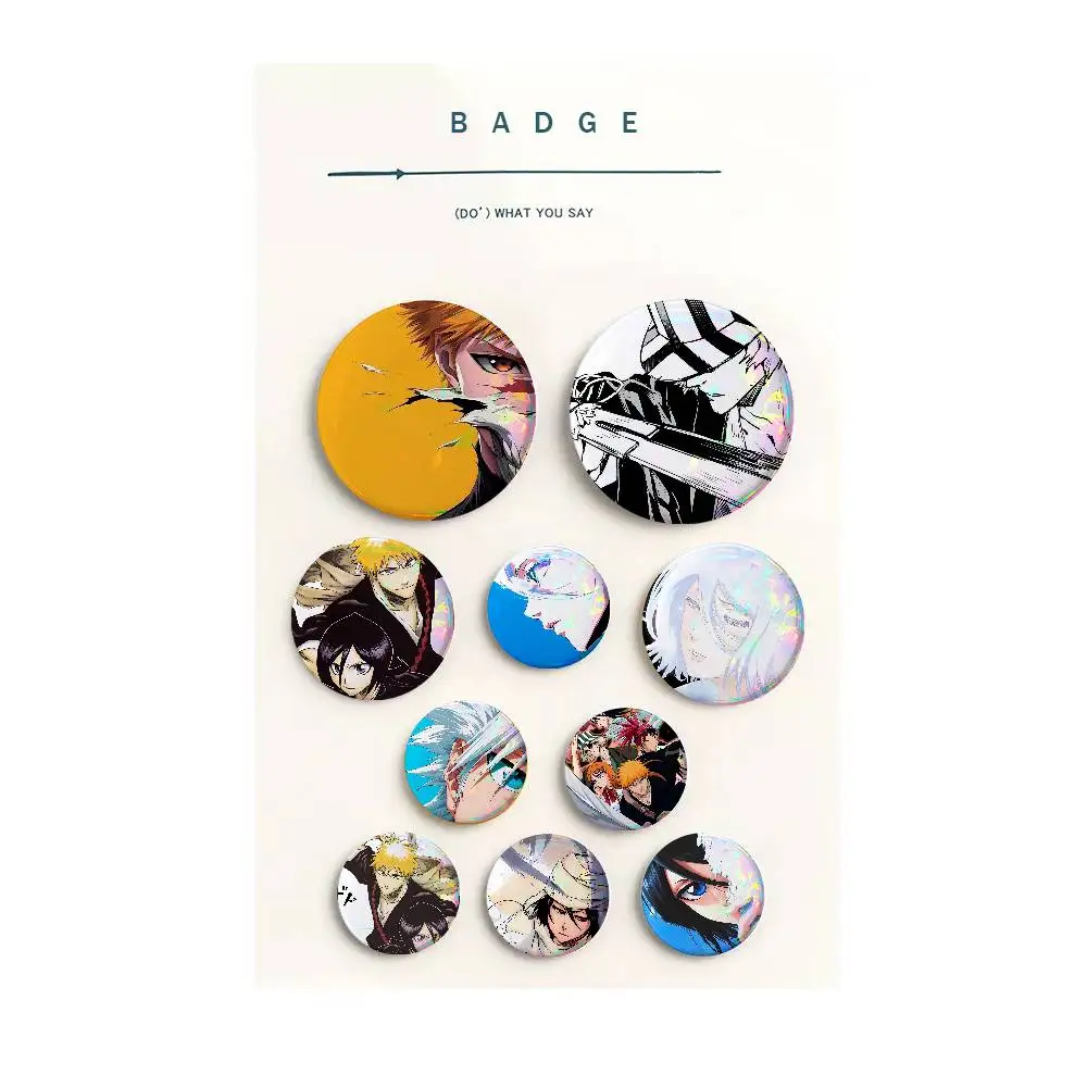anime bleach  Fashion Button Badge Pin Set Cool Anime Game Cartoon Music Design Brooch for Backpack Clothes