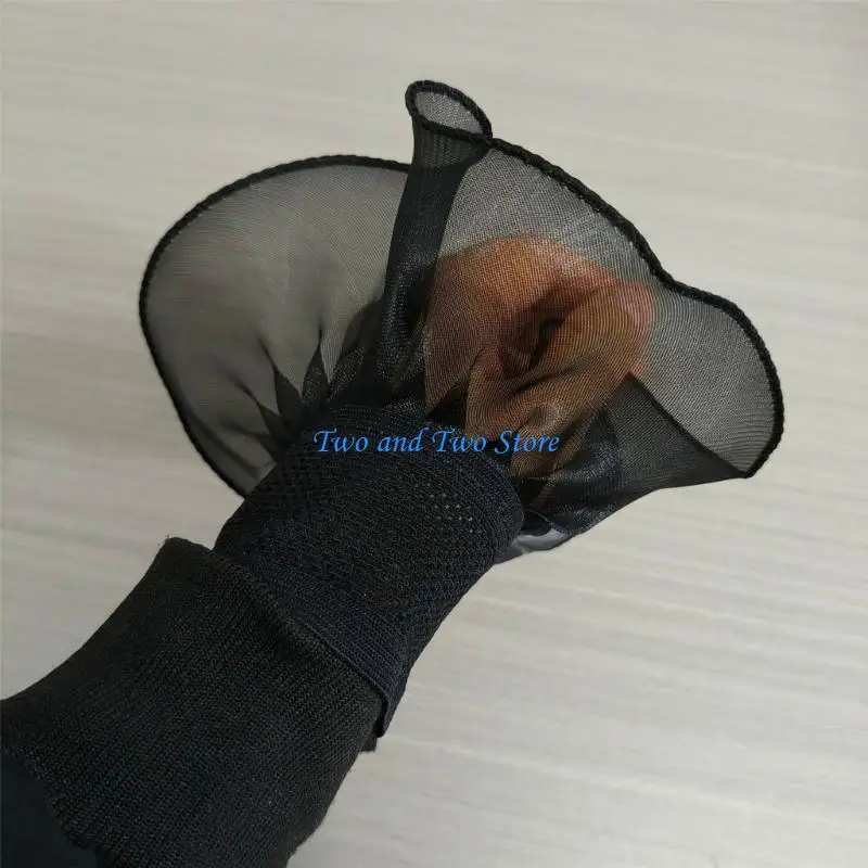 HX6F Lace Bows Ruffle Jabot Cuffs Renaissances False Collar for Halloween