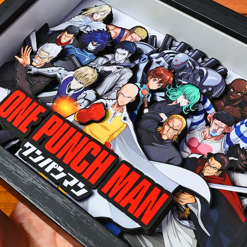 อะนิเมะ ONE PUNCH-MAN 3D แฮนด์เมดภาพวาดศิลปะไซตามะ เกโนสการ์ตูนรูปสะสมภาพเครื่องประดับตกแต่งห้องนอนแฟนของขวัญ