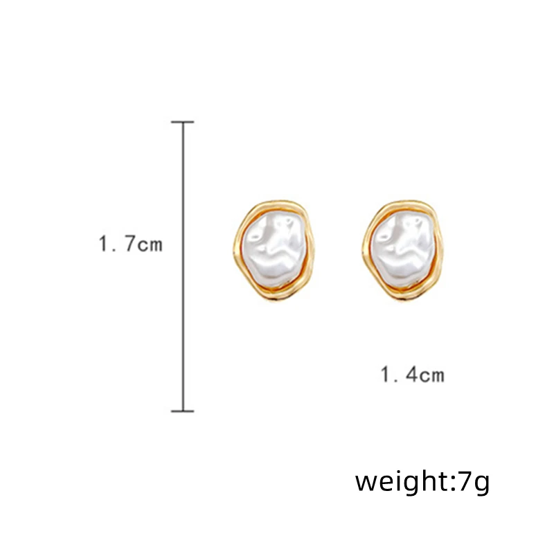 Vintage Barock Imitation Perle Ohrstecker für Frauen Übertrieben Unregelmäßige Faux Perle Tropfen Ohrringe Chic Bankett Schmuck Geschenk – Detail 4