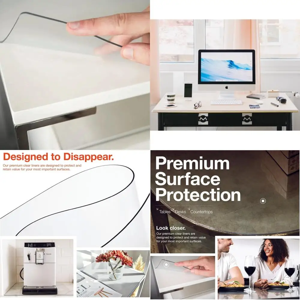 

Ultra Smooth 46 x 46 Clear Vinyl Table Protector, 2mm Thick, Safe and Water Resistant, Ideal for Dining Room Tables, USA Made