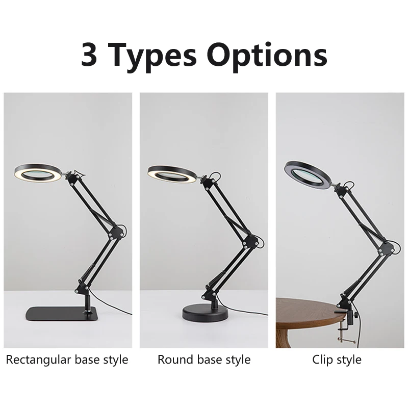 5x 30x Flexible Clamp-on Table Lamp with LED Light Third Hand Soldering Tool Desk Clamp USB Magnifier Welding/Reading Table Lamp