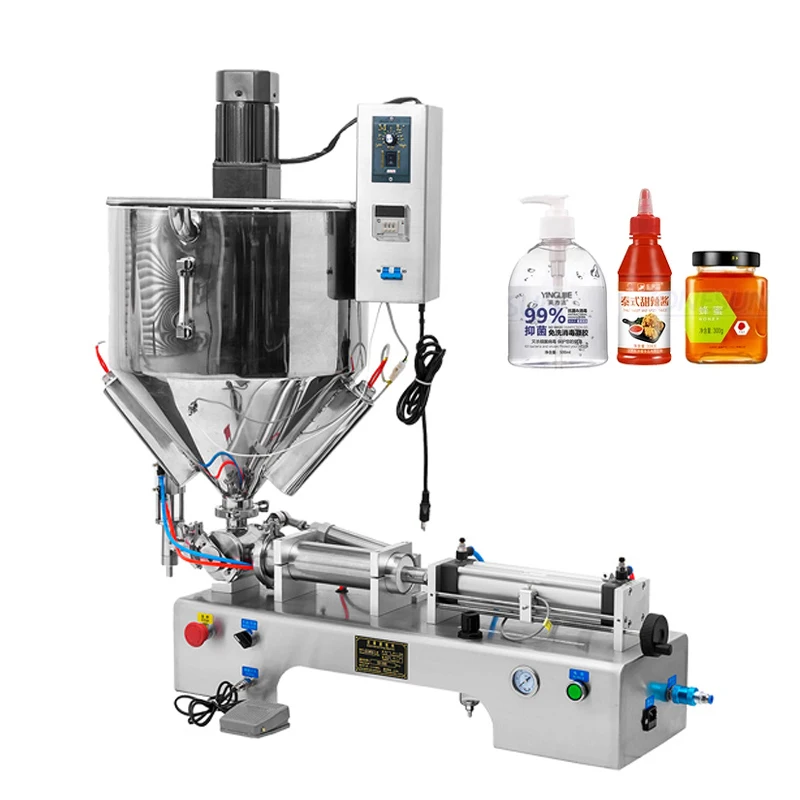 

Машина для наполнения пастой с одним соплом 5-5000 мл, машина для наполнения количественным нагревом и перемешивания, косметический наполнитель для меда