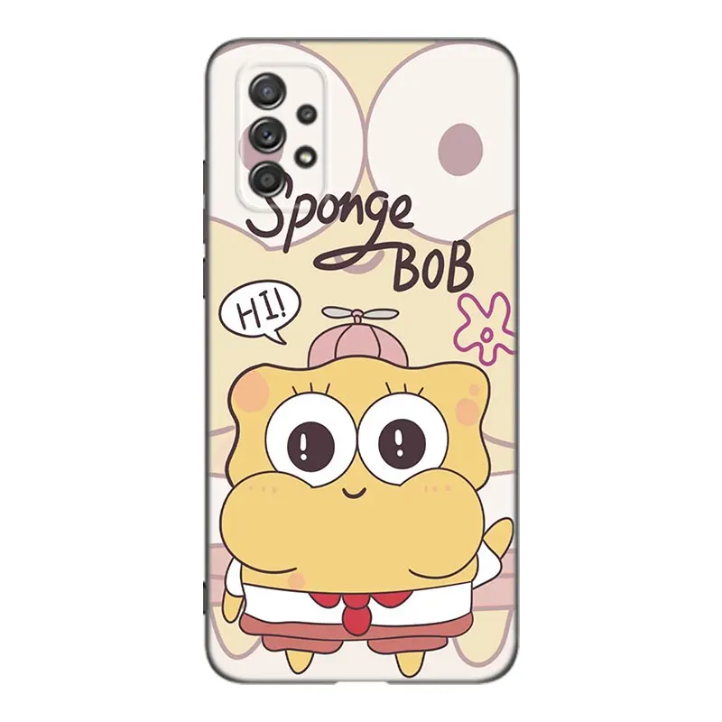 Cute S-SpongeBob Phone Case For Samsung A13 A22 A24 A32 A23 A25 A34 A35 A52S A53 A54 A55 A73 5G A12 A14 A15 A31 A33 A50 A51 A72