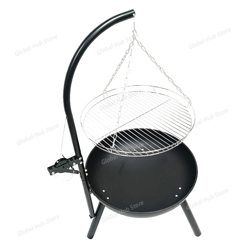 Outdoor Camping Thick Chain Hanging Stove - Garden Wood/Charcoal Heating Stove and BBQ Grill Convenient to carry around