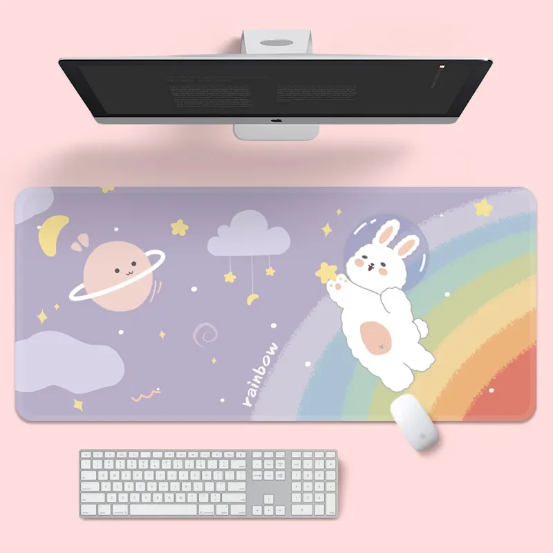 Ins Cartoon Large Mousepad kawaii Desktop Game Mouse Pad Cute PC Computer Keyboard Table Mat Wrist Rest Mouse Mat Organizer
