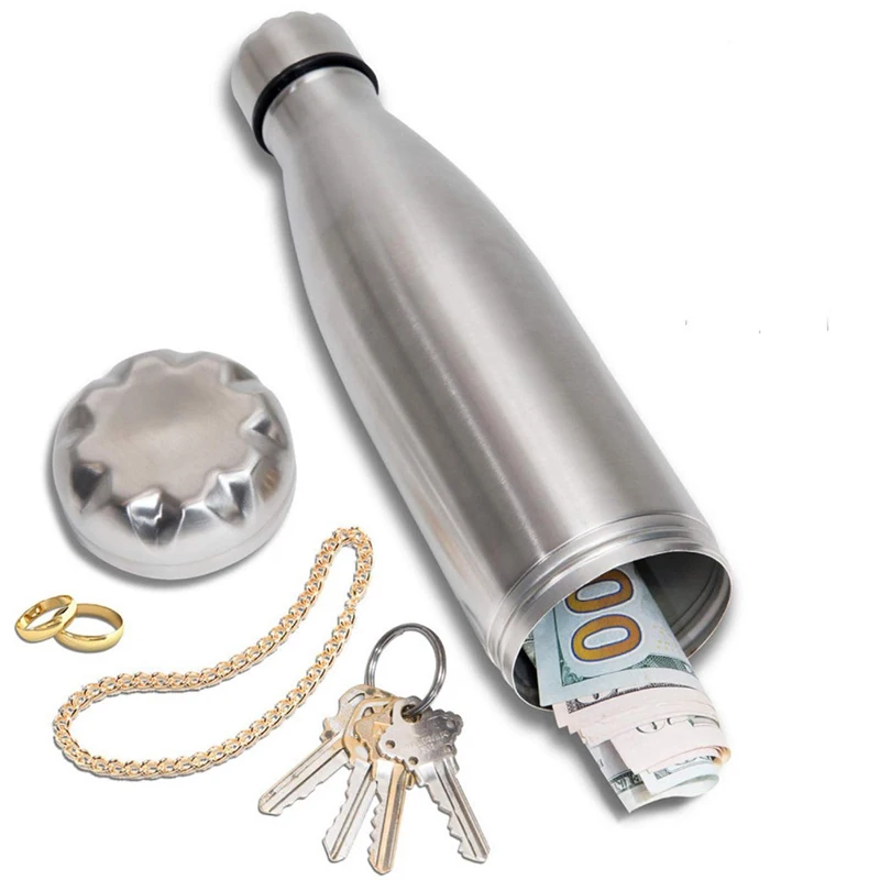 Diversion Water Bottle Can Stainless Steel Tumbler Safe With A Food Grade Smell Proof Bag Bottom Unscrews To Store JJ3258EN
